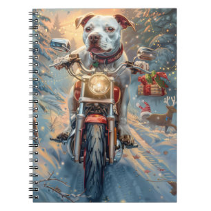 Carnet American Staffordshire équitation moto Noël