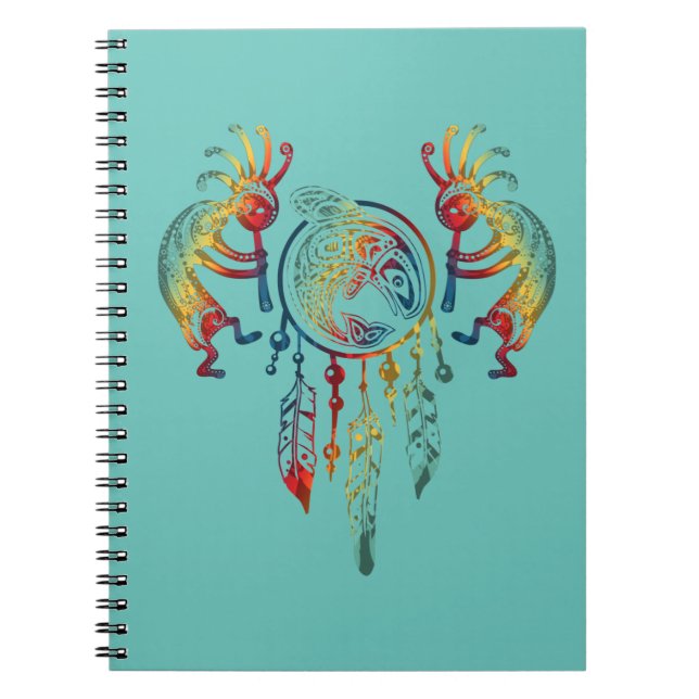 Carnet Amérindien Kokopelli Whale Dreamcatcher 1 (Devant)