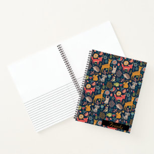 Carnet Amis de la forêt en art folklorique personnalisé a