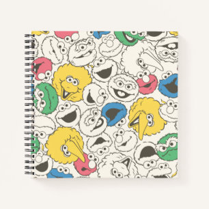 Carnet Amis de Sesame Street   Motif Vintage Gros Tête