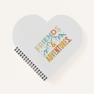 Carnet "Amis et aventures" Texte multicolore