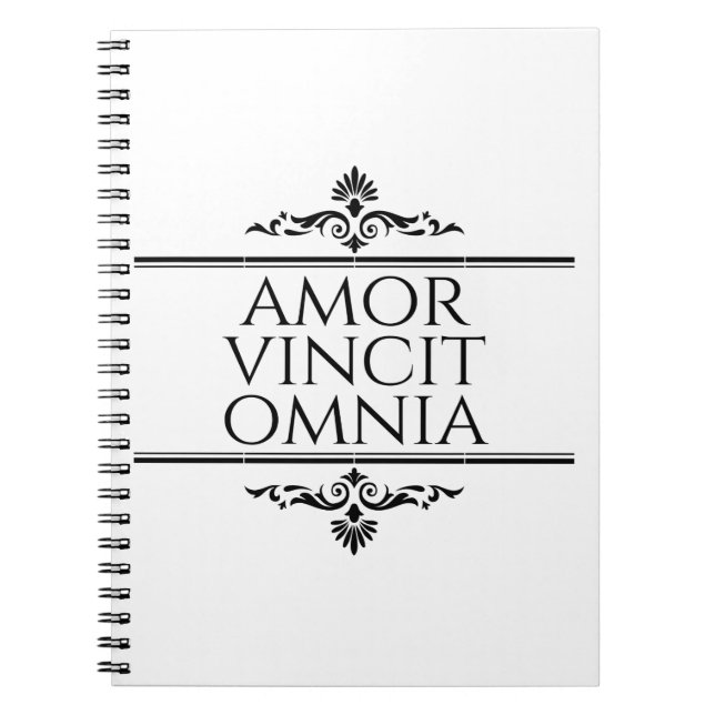 Carnet Amor Vincit Omnia Love conquiert Toutes Les Phrase (Devant)