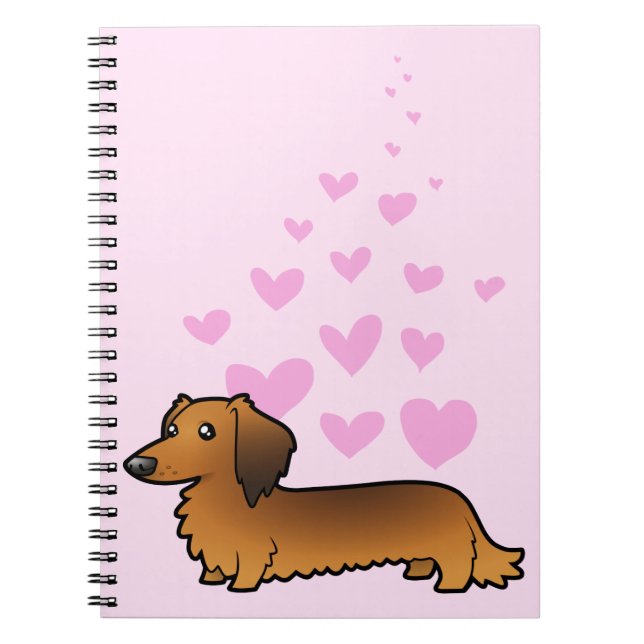 Carnet Amour de teckel (à cheveux longs) (Devant)
