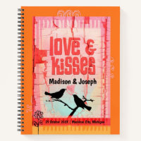 Amour et baisers Orange Inséparables Whimsical