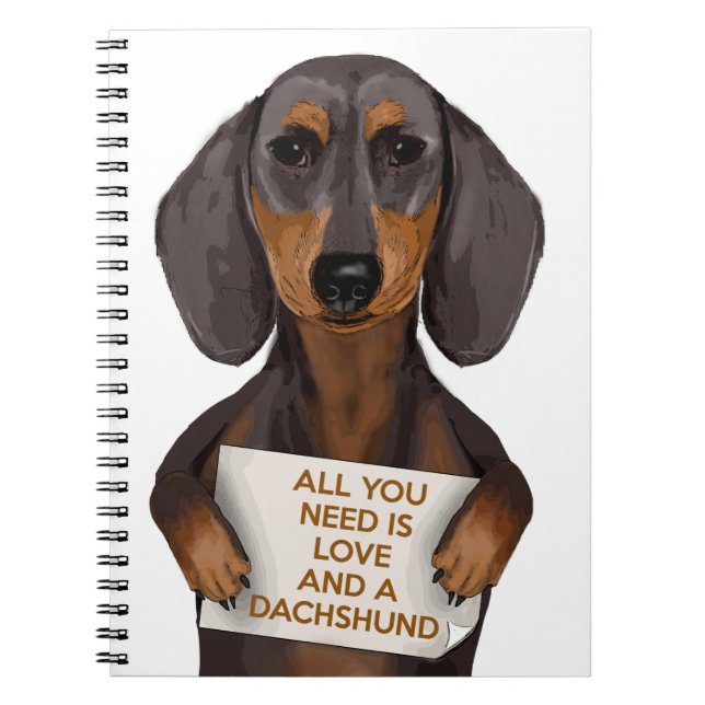 Carnet Amour et Dachshund (Devant)