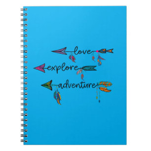 Carnet Amour Explore Aventure Arrow Tribal Boho Design