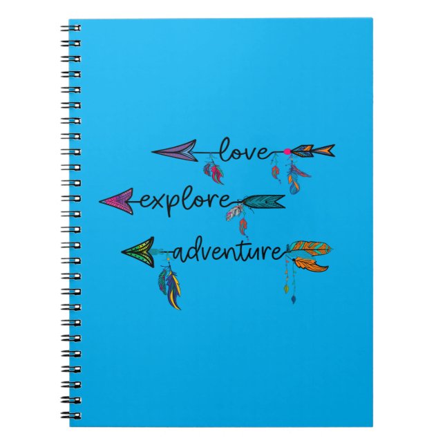 Carnet Amour Explore Aventure Arrow Tribal Boho Design (Devant)