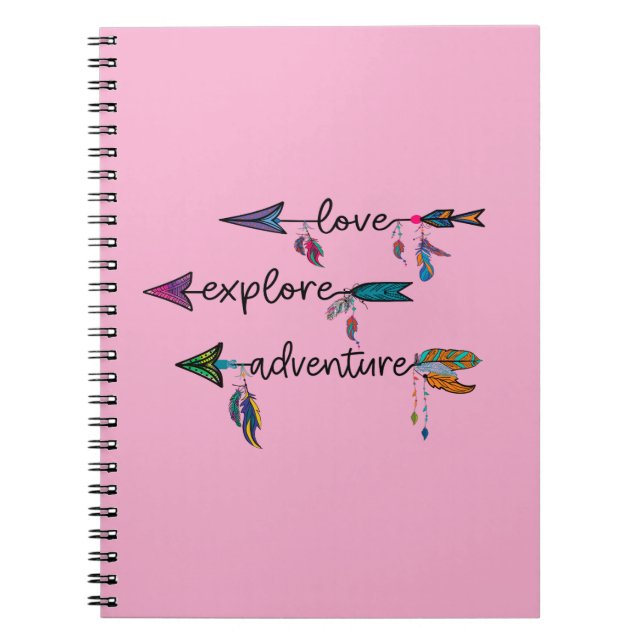 Carnet Amour Explore Aventure Arrow Tribal Boho Design (Devant)