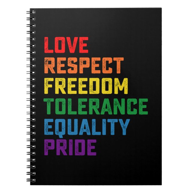 Carnet Amour Respect Liberté Tolérance Égalité Fierté (Devant)