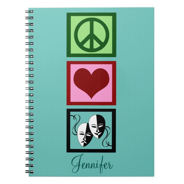 Carnet Amour Teal personnalisé par théâtre de paix (Devant)