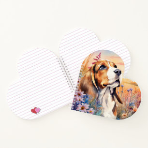 Carnet Amoureux de Beagles avec Prairie de Fleurs Sauvage