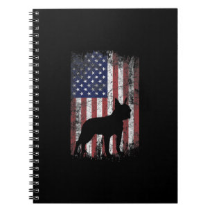 Carnet Amoureux des chiens américain du drapeau américa