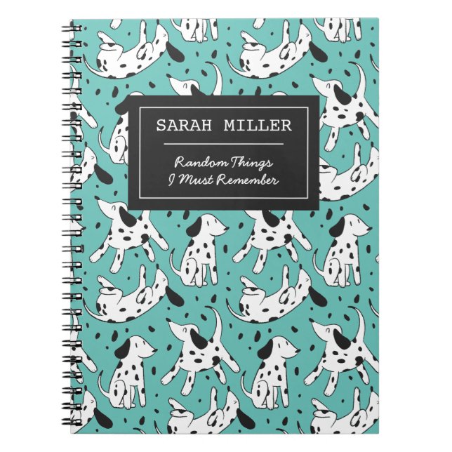 Carnet Amoureux des chiens Motif Dalmatien personnalisé (Devant)