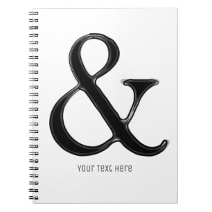 Carnet Ampersand noir & blanc Chic moderne personnalisé