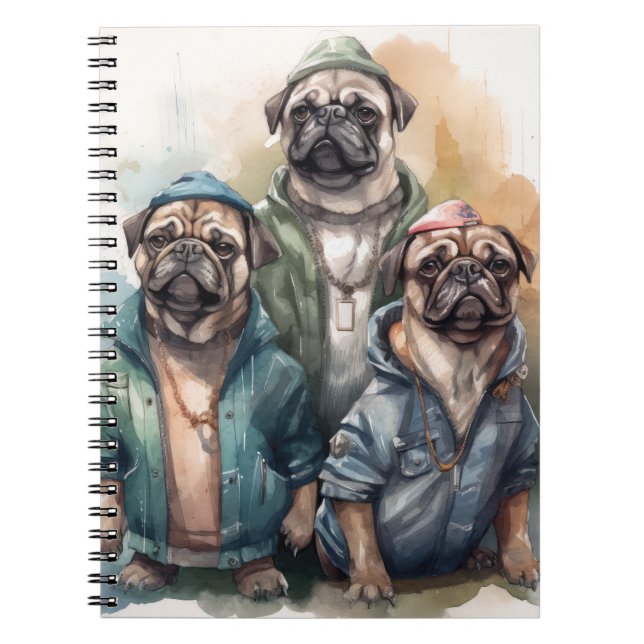 Carnet Amusant Carlin aquarelle Art (Devant)