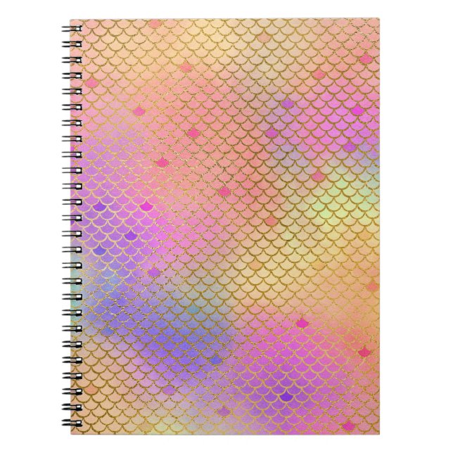 Carnet Amusant coloré Ombre Pastel Mermaid Motif (Devant)