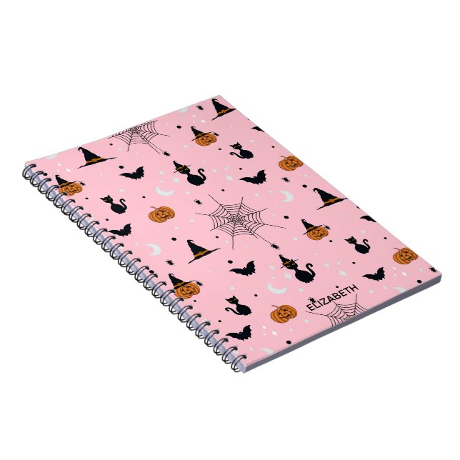Carnet Amusant Éffrayant Halloween rose (Côté Droit)