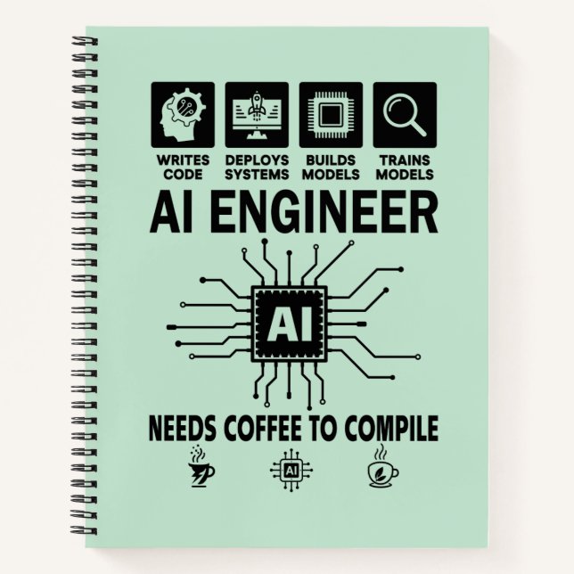 Carnet Amusant ingénieur en intelligence artificielle ama (Devant)