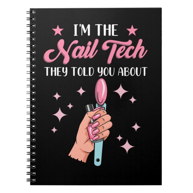 Carnet Amusant Nail Tech Employé Coworker Manicure (Devant)