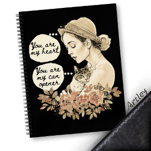 Carnet Amusant style Vintage Amoureux des chats illustré