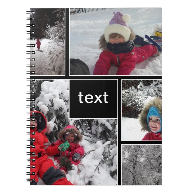 Carnet Amusement pour enfants en hiver neige texte person (Devant)