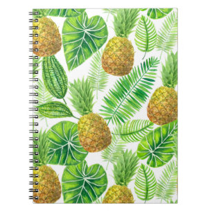 Carnet Ananas et feuilles tropicaux