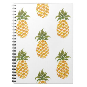 Carnet Ananas peint à la main, arrière - plan aquarelle.