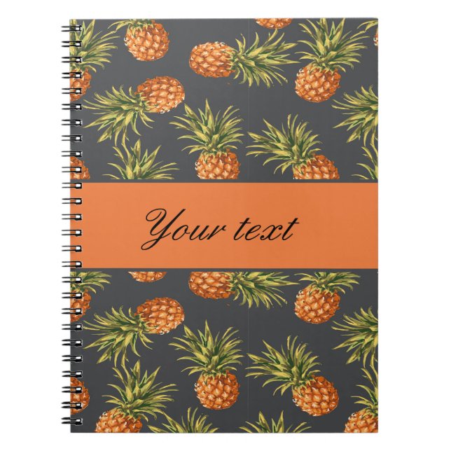Carnet Ananas personnalisé à la mode (Devant)