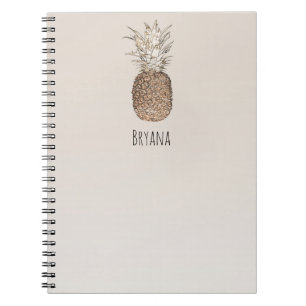 Carnet Ananas rustique Tropical Hawaiian