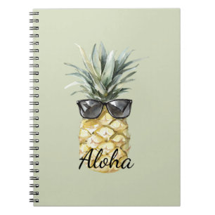 Carnet Ananas Tropical Aloha avec Lunettes de Soleil