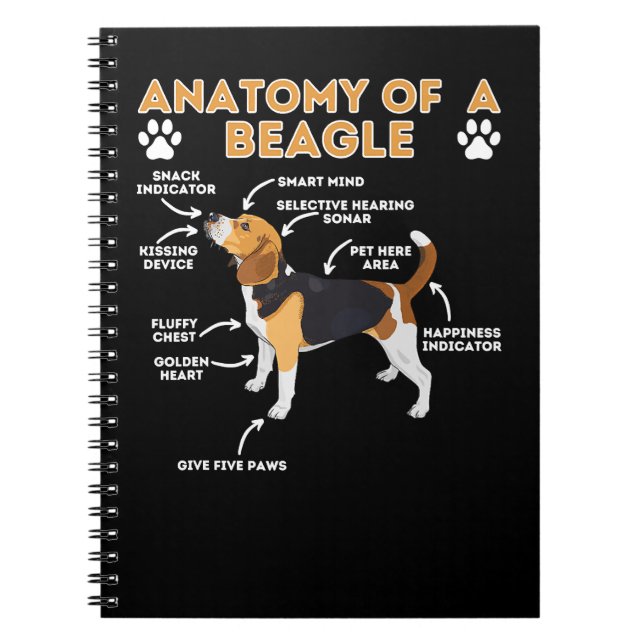 Carnet Anatomie De Chien beagle D'Un Chien Beagle Beagle  (Devant)