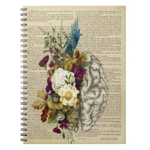Carnet anatomie du cerveau floral médical