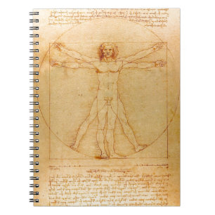 Carnet Anatomie humaine, homme de Vitruvian par Leonardo