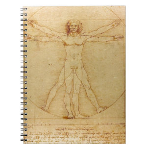 Carnet Anatomie humaine, homme de Vitruvian par Leonardo