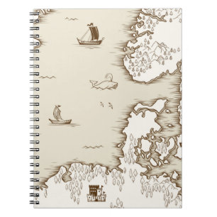 Carnet Ancienne carte de la mer du Nord, de la Grande-Bre