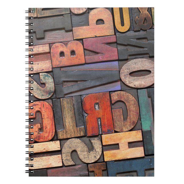 Carnet ancienne lettrerpresse blocs ing avec encre couleu (Devant)