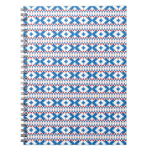 Carnet Anciens signes lettons bleu, rouge, blanc art popu