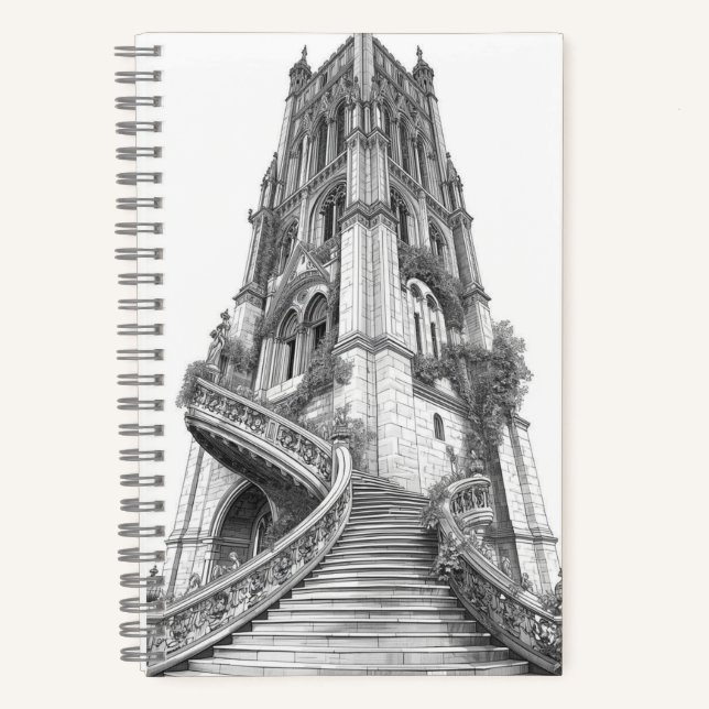 Carnet Ancient Stone Tower with Winding Brick Staircase (Recto)