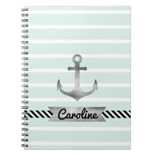 Carnet Ancre d'aquarelle des traits de menthe marine pers