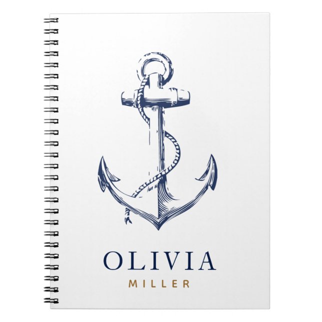 Carnet Ancre marine Blue Gold Monogramme (Devant)