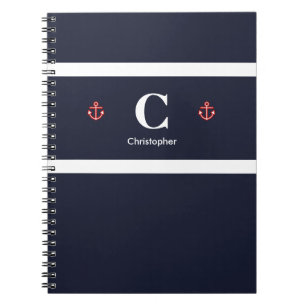 Carnet Ancre marine sur mesure Bleu Blancs
