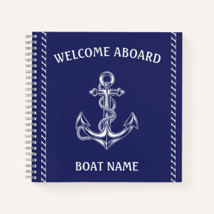 Carnet Ancre nautique et corde bleu