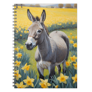 Carnet Âne Vibrant Et Daffodiques Jaunes
