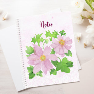 Carnet Anénome rose
