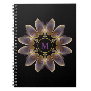 Carnet Ange Abstraite ailes Mandala Monogramme fractal