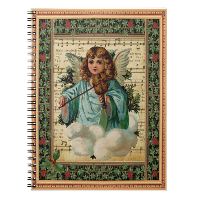 Carnet Ange de Noël avec Violon (Devant)