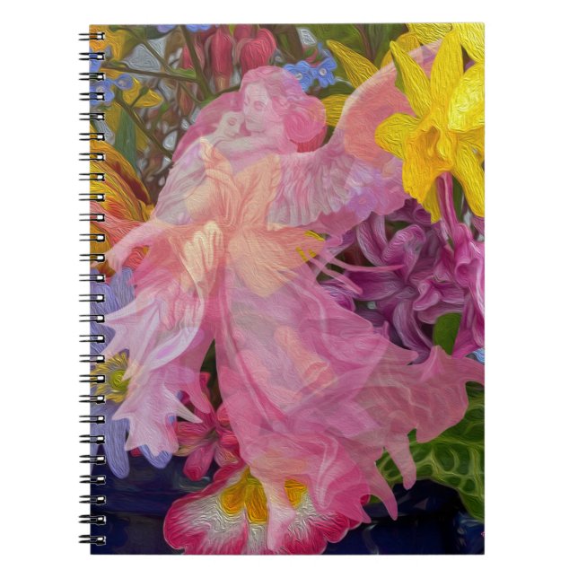 Carnet Ange rose avec l'enfant (Devant)
