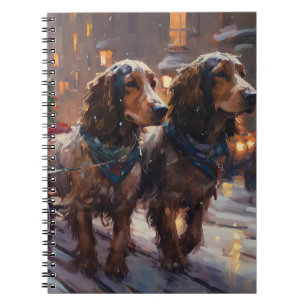 Carnet Anglais Cocker Spaniel Noël Festin Saison