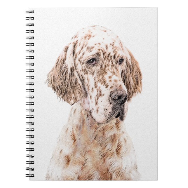 Carnet Anglais Setter Orange Belton Peinture Chien Art (Devant)