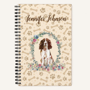 Carnet Anglais Springer Spaniel Chien Empreinte de patte 